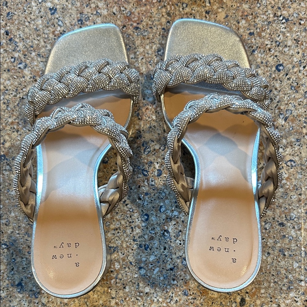 A New Day Women's Metallic Braided Sandals